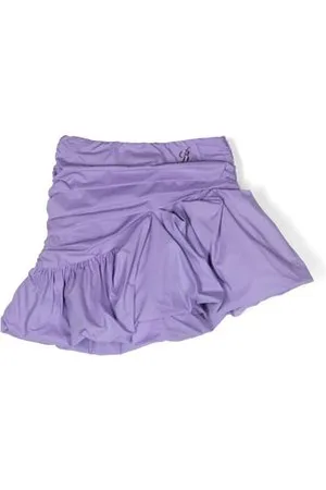 Douuod Kids oversize-bow satin-finish miniskirt - Purple