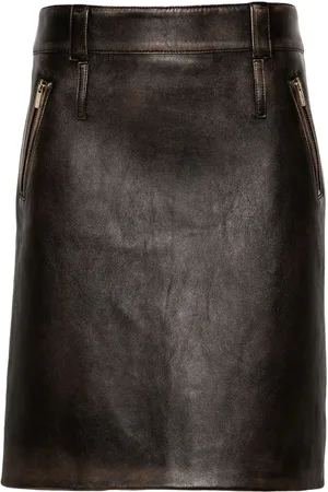 Faux-leather pencil skirt - Woman
