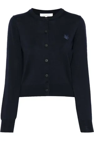 Maison Kitsuné Logo-appliqué wool cardigan
