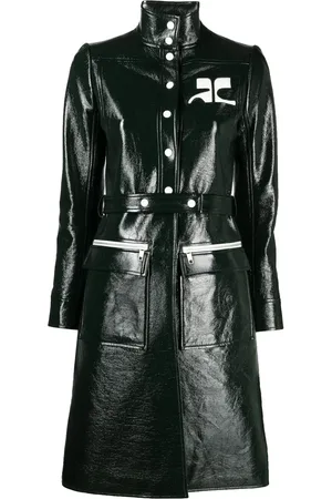 Courrèges Logo-appliqué vinyl trench coat