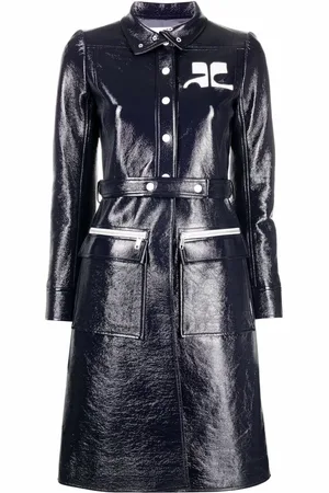 Courrèges Logo-appliqué vinyl trench coat