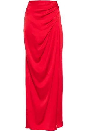 Amir Slama floral-appliqué maxi skirt - Red