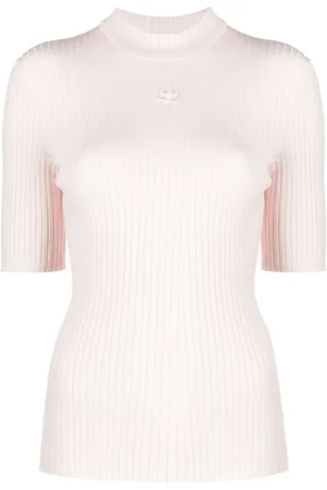 Courrèges Logo-embroidered ribbed sweater