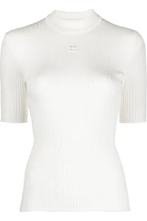 Courrèges Logo-embroidered ribbed sweater