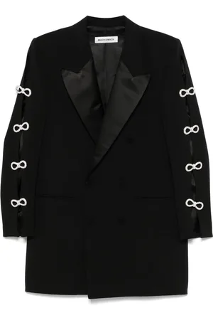 Mach & Mach Crystal-bow cut-out mini blazer dress