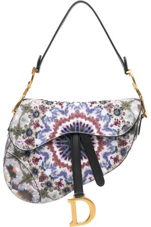 Dior 2019 Canvas Embroidered Kaleidiorscopic Saddle Bag shoulder bag