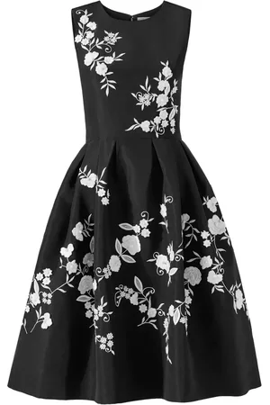 Carolina Herrera Floral-embroidered midi dress