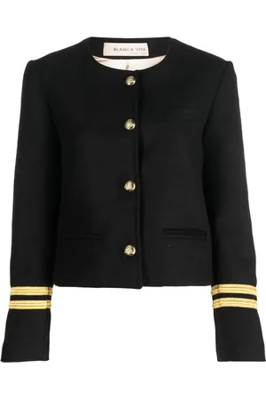 BLANCA Stripe-trim military jacket