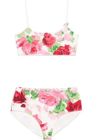 BLUMARINE Peony-printed bikini