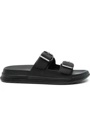 Tommy Hilfiger Leather buckle-strap slides