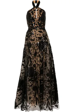 Elie saab Embroidered halter gown