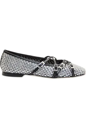 Mach & Mach Crystal Net ballerina shoes