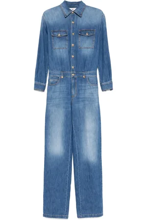 Elisabetta Franchi Logo-detail denim jumpsuit