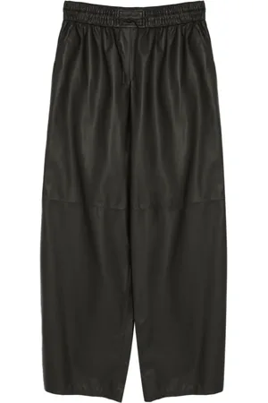 YVES SALOMON Leather wide-leg trousers