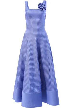 Carolina Herrera Rosette-appliqué stripe-knit dress