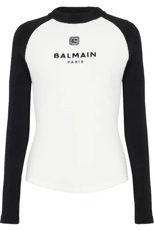 Balmain Embroidered-logo knitted top