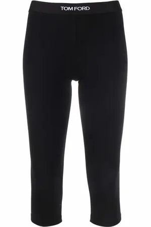 Tom Ford Cropped logo-waistband leggings