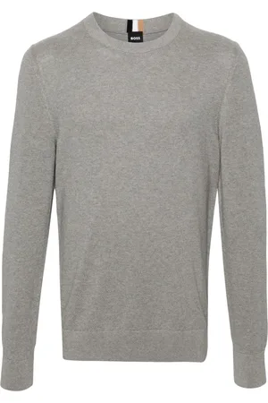 HUGO BOSS Mélange-effect cotton jumper