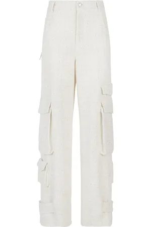 GCDS Sequin-embellished tweed cargo trousers