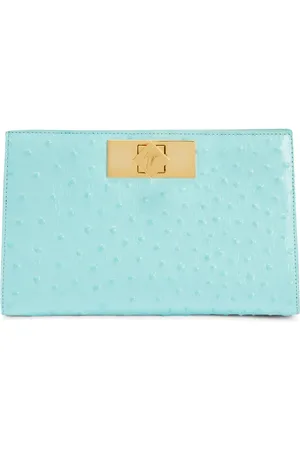 Giuseppe Zanotti Annhita ostrich-print leather clutch bag