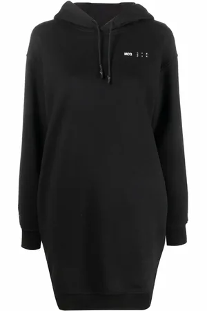 Alexander McQueen Logo drawstring hooded dress