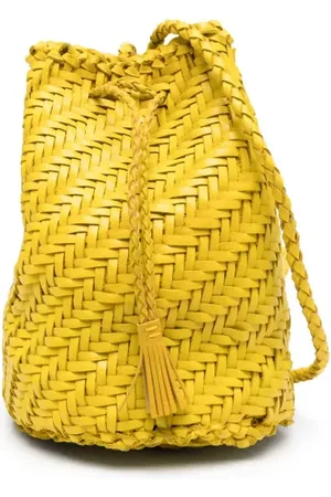 Dragon Diffusion Interwoven-design leather bucket bag