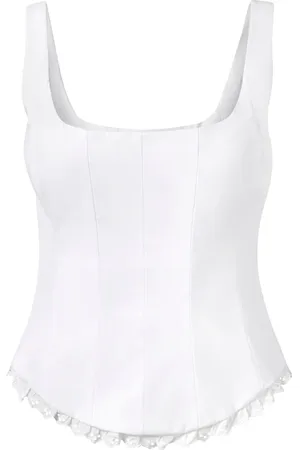 Alejandra Alonso Rojas Broderie-trim corset top