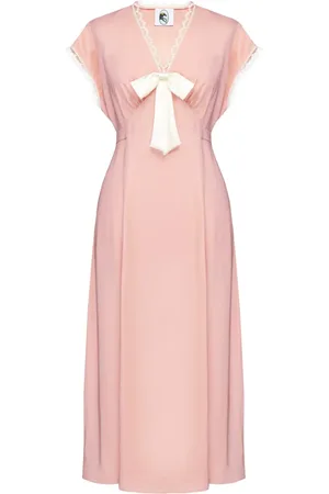 Sleeper Bow-detailing satin midi dress