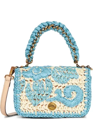 Etro Mini raffia tote bag