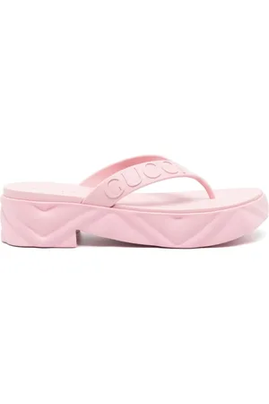 Gucci Logo-embossed platform flip-flops
