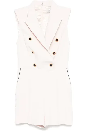 Elisabetta Franchi Double-breasted crepe playsuit