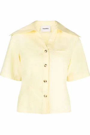 Nanushka Wide-collar short-sleeve shirt