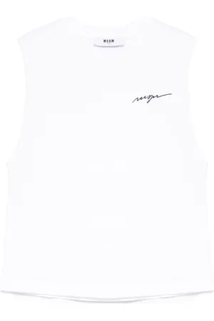 Msgm Logo-embroidered tank top