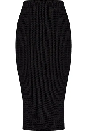 Issey Miyake Seersucker midi pencil skirt