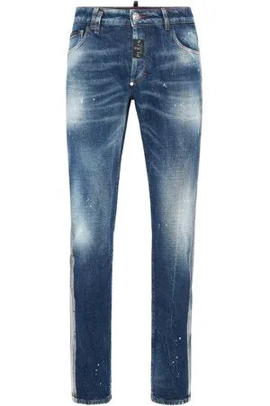 Philipp Plein Paisley Bandana super-straight jeans