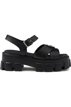 Prada Triangle-logo platform sandals