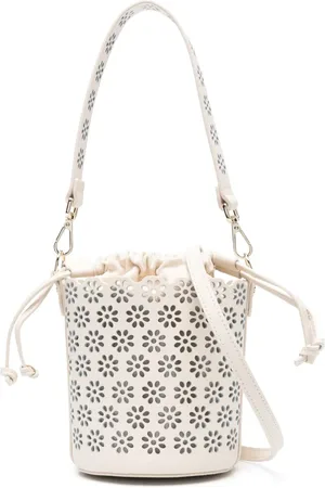 Maje Perforated leather bucket bag