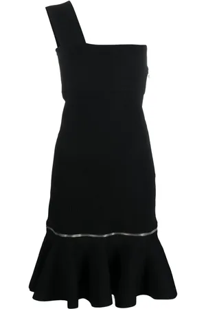 Alexander McQueen Zip-detail one-shoulder dress