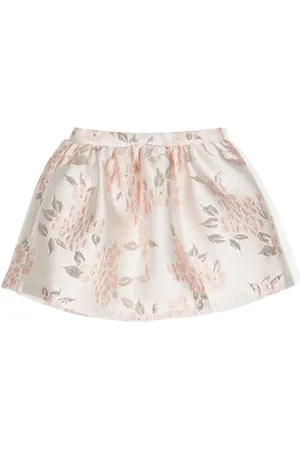 HUCKLEBONES LONDON Floral-jacquard gathered skirt