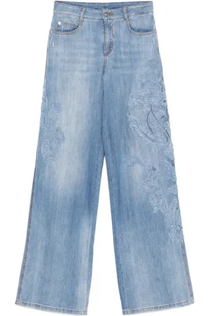ERMANNO SCERVINO Floral-appliqué jeans