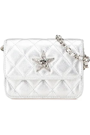 CHANEL 2021-2024 Metallic Lambskin Crystal Star Chain belt bag