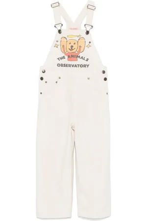 The Animals Observatory Illustration-print dungarees