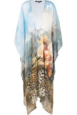 Roberto Cavalli Graphic-print silk kaftan