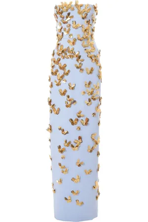 Carolina Herrera Butterfly-appliqué strapless gown