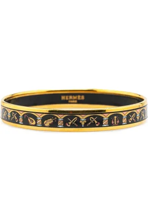 Hermès 20th Century Narrow Musical Instruments Enamel Bangle 65 costume bracelet