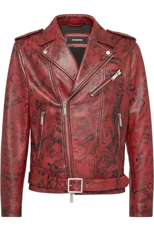 Dsquared2 Logo-print leather jacket