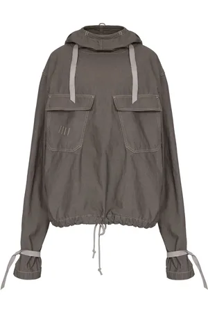 Maison Margiela Hooded drawstring-waist denim jacket
