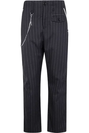 High Striped straight-leg trousers