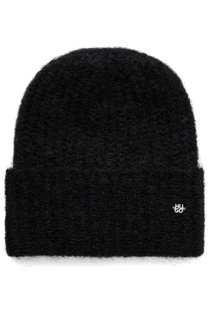 HUGO BOSS Logo-lettered ribbed beanie