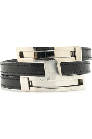 Hermès 1999 Leather Pousse Pousse Double Tour Bracelet costume bracelet